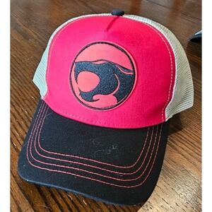 Thundercats Logo Classic RETRO Style Red/Tan Adjustable Trucker Ballcap Hat‎